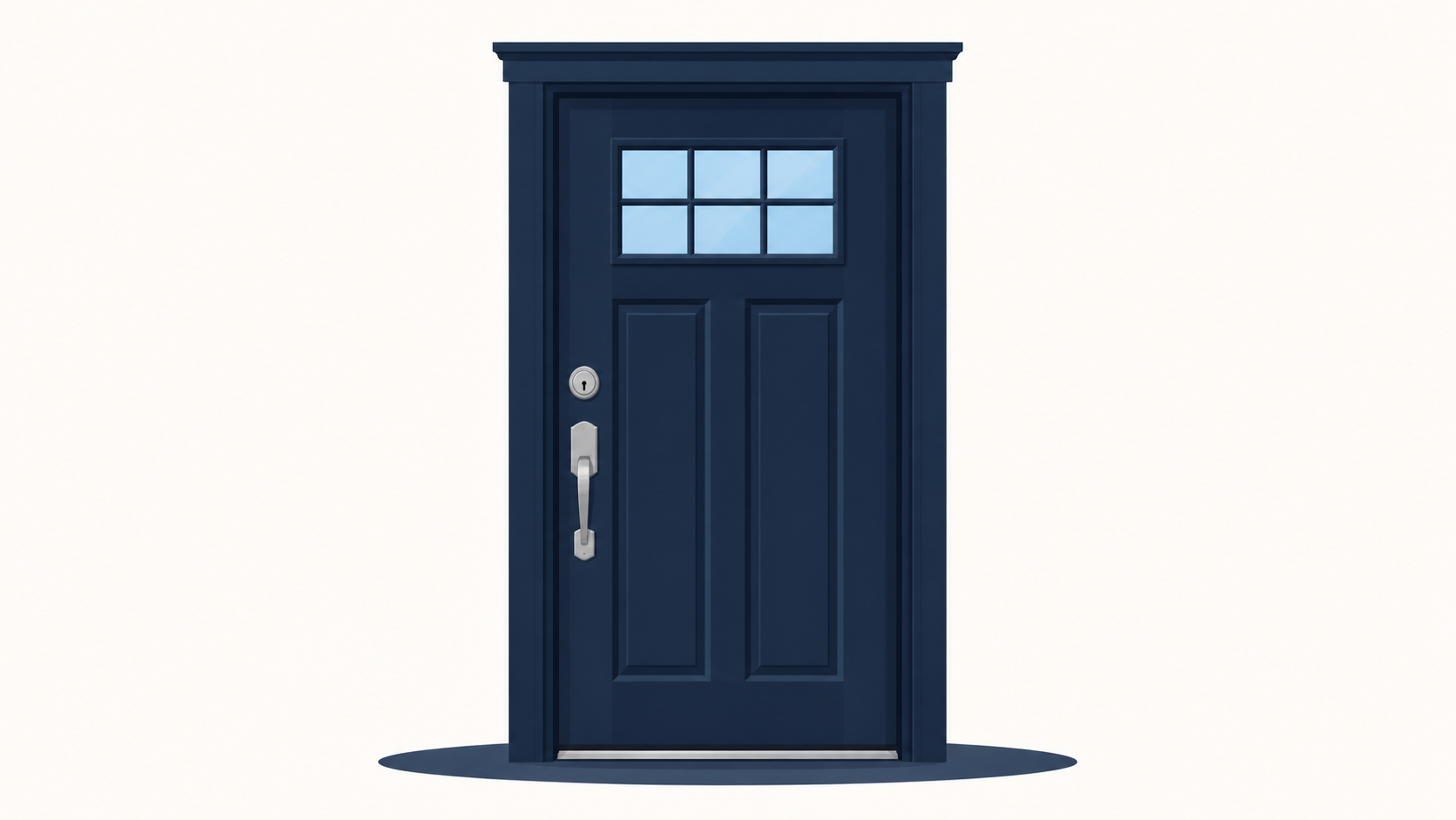 Illustration of a home front door with a lock